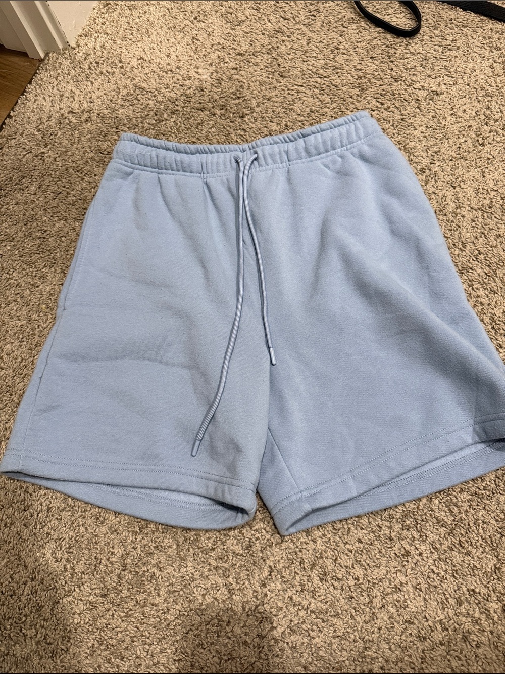 Light Blue Athletic Fleece Drawstring Shorts - Men's